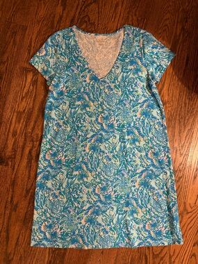 Lilly Pulitzer Etta Short Sleeve Dress in Coral of the Story